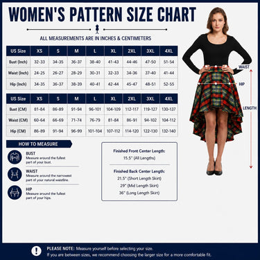 Dundee Old Ancient Tartan High-Low Skirt – 16Oz Acrylic Wool