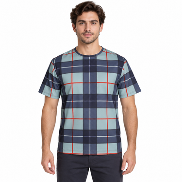 Men’s Custom Tartan Print T-Shirt – Polyester Regular Fit | S–5XL