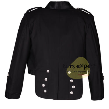 Brian Boru Irish Kilt Jacket – Black Vacuna Wool Prince Charlie Style Formal Scottish Highland Wear - Kilt Experts
