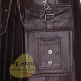 Chocolate Brown Gothic Cowhide Leather Kilt – Utility Kilt with Pockets & Chains - Kilt Experts