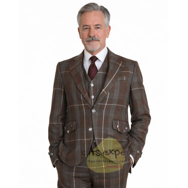 Fraser Weathered 16OZ Tartan Argyle Jacket With 5 Button Waistcoat (Available In Many Tartans) - Kilt Experts
