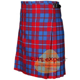Galloway Red Modern Tartan Scottish Traditional Kilts – Premium 8 and 5 Yards Kilt - Kilt Experts