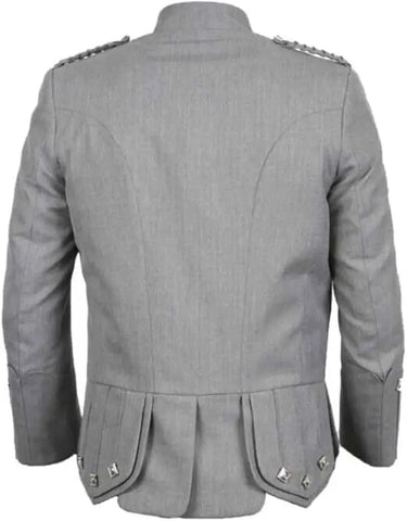 Grey Sheriffmuir Doublet Kilt Jacket with Barathea Wool Vest - Kilt Experts