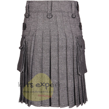 Grey Tweed Wool Kilt Outfit for Men - Kilt Experts