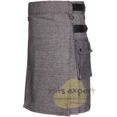 Grey Tweed Wool Kilt Outfit for Men - Kilt Experts