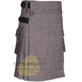 Grey Tweed Wool Kilt Outfit for Men - Kilt Experts