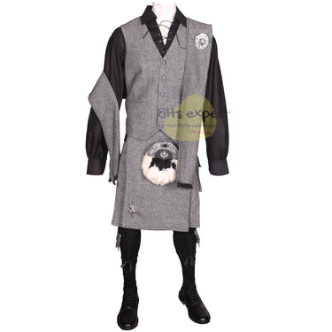 Grey Tweed Wool Kilt Outfit for Men - Kilt Experts