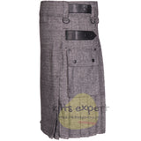 Grey Tweed Wool Kilt Outfit for Men - Kilt Experts