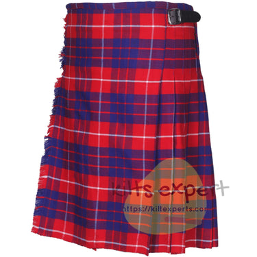 Hamilton Red Modern Tartan Traditional 8 And 5 Yards Kilt - Kilt Experts