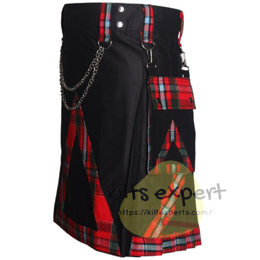 Ravencrest Hybrid Utility Kilt – Drummond of Perth Modern Tartan With Detachable Chain & Pockets - Kilt Experts