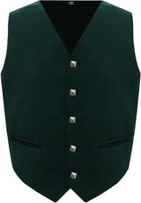 Scottish Dark Green Argyll Kilt Jacket With Vest 15 Oz Finest Barathea Wool Fabric With Vest Gauntlet Style Cuffs - Kilt Experts
