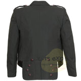 Scottish Olive Green Charlie Kilt Jacket With Vest – 15 Oz Finest Vacuna Wool Fabric With Vest Gauntlet Style Cuffs - Kilt Experts