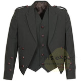 Scottish Olive Green Charlie Kilt Jacket With Vest – 15 Oz Finest Vacuna Wool Fabric With Vest Gauntlet Style Cuffs - Kilt Experts