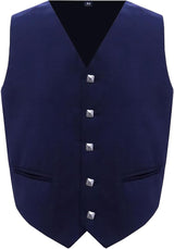 Scottish Royal Blue Argyll Kilt Jacket With Vest 15 Oz Finest Barathea Wool Fabric With Vest Gauntlet Style Cuffs - Kilt Experts