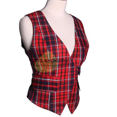 Women Linen Tartan Belt Vest | Cameron of Lochiel Modern | Adjustable Scottish Waistcoat | Multiple Tartan Options - Kilt Experts