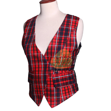 Women Linen Tartan Belt Vest | Cameron of Lochiel Modern | Adjustable Scottish Waistcoat | Multiple Tartan Options - Kilt Experts