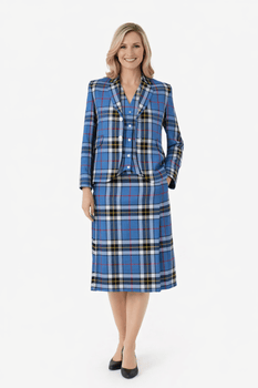 Women Thompson Dress Blue Tartan jackets With Vest (Available In upto 238+ Tartans) - Kilt Experts
