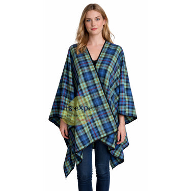 Women’s Scottish Tartan Cape Shawl – 16oz Acrylic Wool | 70” x 54” - Kilt Experts