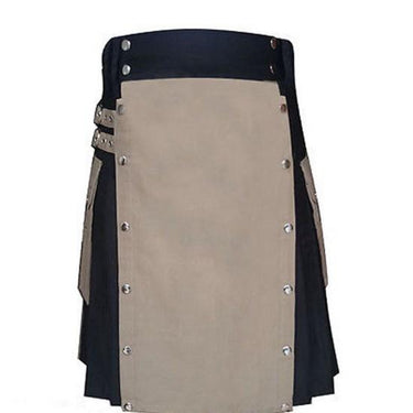 Black And Khaki Casual Party Dress Utility Kilt Kilt Experts