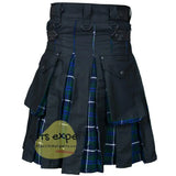 Black & Blue Douglas Two Tone Hybird Kilt Kilt Experts