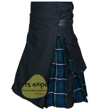Black & Blue Douglas Two Tone Hybird Kilt Kilt Experts