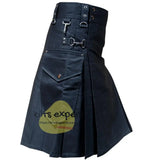 Black Cargo Utility Kilts For Men Kilt Experts