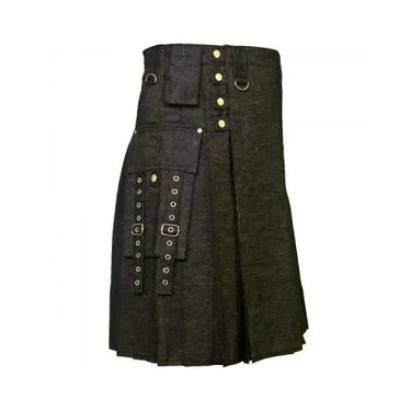 Black Denim Digital Fashion Kilt Kilt Experts