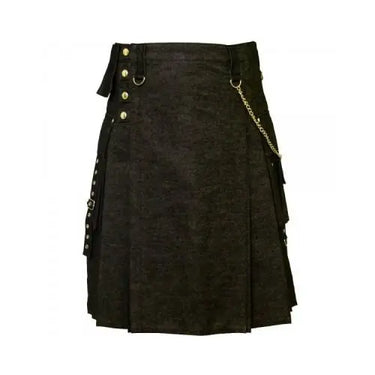 Black Denim Digital Fashion Kilt Kilt Experts