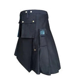 Black Modern Fashion Utility Kilt Kilt Experts