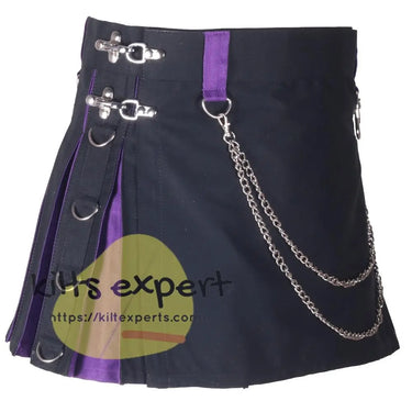 Black & Purple Hybird Women's Kilt Kilt Experts