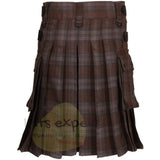 Black Watch Weathered Leather Straps Utility Kilt - Kilt Experts