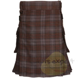 Black Watch Weathered Leather Straps Utility Kilt - Kilt Experts