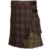 Black Watch Weathered Leather Straps Utility Kilt - Kilt Experts