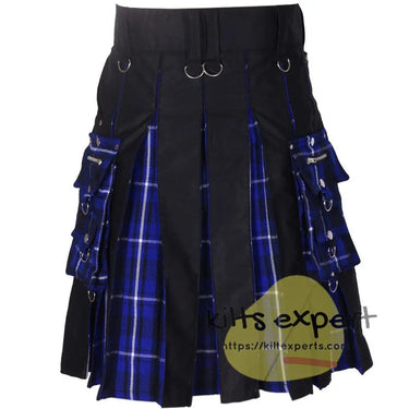 Black Wedding Hybird Kilt With Detachable Chain - Kilt Experts