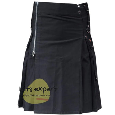 Black Zipper Kilt For men Kilt Experts