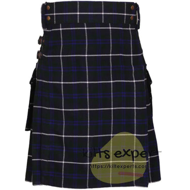 Blue Douglas Tartan Acrylic Wool Heavy 16Oz Utility Kilt - Kilt Experts
