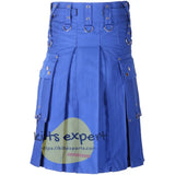 Blue Gothic Zipper Utility Kilt Kilt Experts