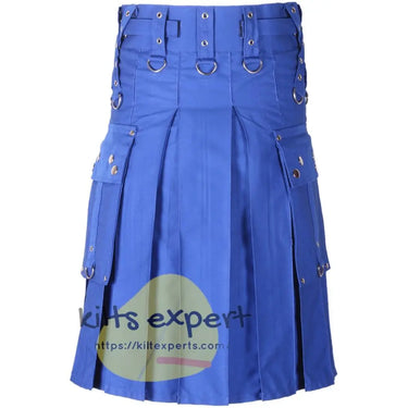Blue Gothic Zipper Utility Kilt Kilt Experts