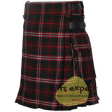 Brown Scott Tartan Leather Straps Utility Kilt (Available In Many Tartans) - Kilt Experts