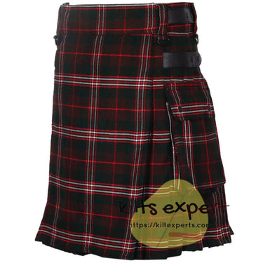 Brown Scott Tartan Leather Straps Utility Kilt (Available In Many Tartans) - Kilt Experts