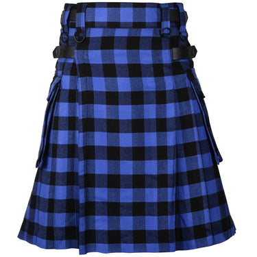 Buffalo Blue/Black Leather Straps Utility Kilt Kilt Experts
