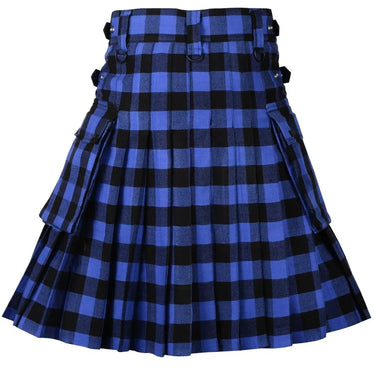 Buffalo Blue/Black Leather Straps Utility Kilt Kilt Experts