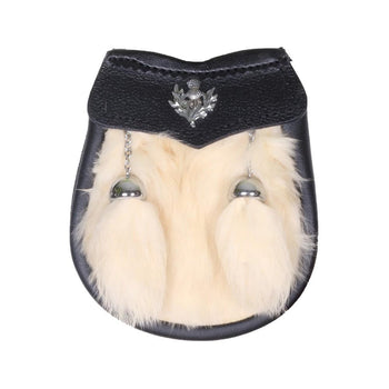 Children Genuine Fur White Rabbit Sporran - Kilt Experts