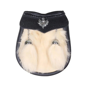 Children Genuine Fur White Rabbit Sporran - Kilt Experts