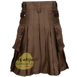 Chocolate Brown Leather Straps Modern Utility Kilt Kilt Experts
