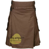 Chocolate Brown Leather Straps Modern Utility Kilt Kilt Experts