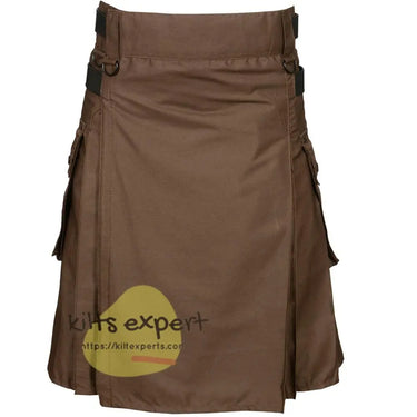 Chocolate Brown Leather Straps Modern Utility Kilt Kilt Experts