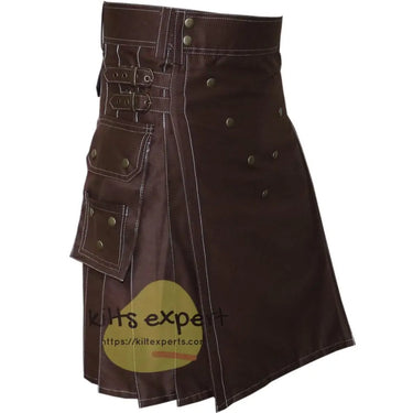 Chocolate Brown Modern Utility Kilt Kilt Experts