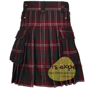 Crawford Tartan Leather Straps Utility Kilt (Available In Many Tartans) - Kilt Experts