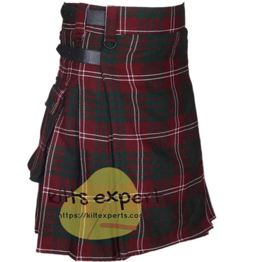 Crawford Tartan Leather Straps Utility Kilt (Available In Many Tartans) - Kilt Experts